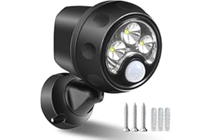 EXTRASTAR Security Lights Outdoor Motion Sensor, Battery Operated Security Light 6500K, IP65 Waterproof Outdoor Security Lighting with Pir for Porch Garage Hallway Garden - 420LM