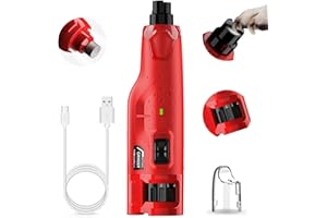 LAKERONELOVE Lime à Ongle Chien - Silencieux (45 DB) 6 Vitesses avec 2 lumières LED pour Chiens/Chats de Grande, Moyenne et Petite Taille, Professionnel 3 Ports avec Capuchon Anti-poussière