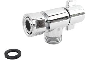 SOMATHERM FOR YOU - Rubinetto design WC 1/4 quadrato giro cromato M12 / 17 (3/8 '') - Dado Prigioniero 12/17 (3/8 '')