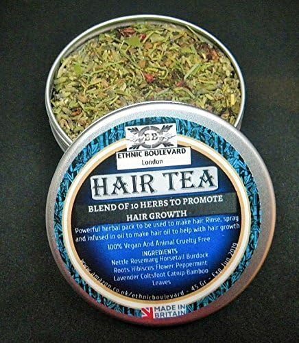 HAIR TEA - HERBAL TEA RINSE WITH A BLEND OF 10 HERBS TO PROMOTE HAIR GROWTH - Herbal hair Vitamins- Deep conditioner For Hair Growth - Herbal conditioner -Vegan Hair Conditioner - Afro Hair treatment