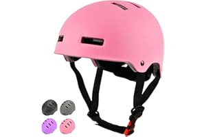 LOKJIJI Casco de Bicicleta Ajustable para niños niñas Adolescentes y Adultos, Casco Infantiles de protección para Multideporte Ciclismo Patines Patinete Patinaje