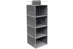 VETRINEIN RETE Vetrineinrete® Organizer per armadio con 4 scomparti ripiani in tessuto portaoggetti contenitore pieghevole richiudibile salvaspazio porta oggetti portatile 80x30x30 cm (Grigio) G84