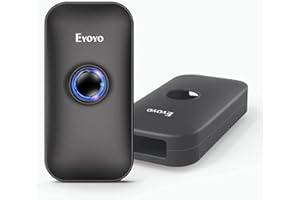 Eyoyo Mini 1D Scanner di codici a barre Bluetooth, lettore di codici a barre con custodia in silicone 2,4 G wireless portatile per Windows, Android, iOS, tablet e computer (nero)