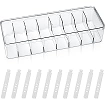 Boîte De Rangement Pour Câbles Avec 20 Attaches-câbles Et 8 Compartiments Boite De Rangement De Bureau En Plastique Transparent Organisateur De Cables