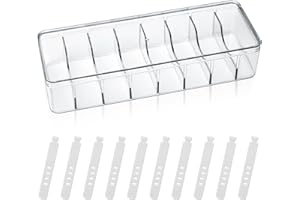 JJWUYUE Organizzatore Box per Cavi, Scatola di Gestione dei Cavi in Plastica con 8 Scomparti, Scatola Portacavi con Coperchio, Box Portacavi Trasparente per Ufficio Casa, con 10 Fascette per Cavi