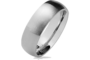 LES PLAISIRS DE STELLA Bague en Acier Inoxydable Argenté - Aspect Brossé Finition Mat - Poli à l'Intérieur - 4mm - Taille 50 a 70 - Mixte Homme/Femme
