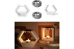 Yalulu Moule en silicone - Bougeoir - Diffuseur d'arômes - Moules en silicone - Bougeoir DIY - Cuillère à bougie - Moule en silicone époxy - Moule en silicone (hexagonal)