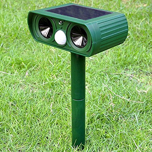 Ultraschall Solar Powered, Tier Repeller mit PIR Sensor, Pest Repeller, Katze Mole Dog Fox Deer Nagetier Abwehr für Bauernhof / Garten / Hof / Rasen Outdoor - 2