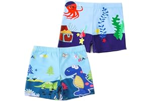 NautySaurs 2er-Pack Jungen Badeshorts 5-13 Jahre große Jungen Bademode Dinosaurier Kinder Badehose