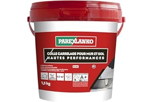 Parexlanko - Colle en pâte améliorée - Colle Carrelage Pour Mur et Sol Hautes Performances - Blanc - Prêt à l’emploi - Résiste à l’humidité - 1,5kg