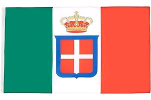 AZ FLAG - Flagge Königreich Italien Mit Krönt - 150x90 cm - Italienische Alt Fahne 100% Polyester mit Messing-Ösen - 110g