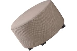 FAIRUO Elasticizzato Copri Pouf -Ottomano Rotondo Jacquard Copri -Velluto Copri Pouf Rotondo -Lavabile Copertura Dell'Ottomano -Tondo Fodere Coprisgabello Poggiapiedi (Color : #54, Size : 76cm-105cm)