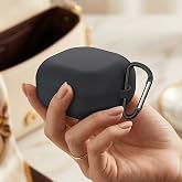 CaseOnn Galaxy Buds 4 Pro Kılıf Askı Aparatlı Mat Silikon Siyah