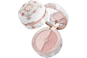 DRQZWP Poudre duo illuminateur et blush Butterfly Cloud Collar Rouge Box, Flower Know Palette de blush et illuminateur mat violet, maquillage modulable et estompable pour les joues (Rouge Snow)