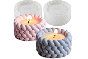 ‎KZXCVS 2er Set Kerzenhalter Silikonform, Silikon-Gießformen für Kerzen & Blumentöpfe Teelichthalter Formen für Beton/Gips/Epoxidharz, wiederverwendbare Gießformen Silikon (A)