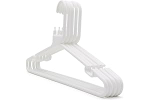 The Hanger Store 20 White Strong Heavy Duty Plastic Coat Hangers - Choose Colour