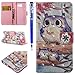 Produktbild EUWLY Lederhülle für [Samsung Galaxy A3 2016], 3D Niedlich Schön Bunt Muster Glitzer Bling Hülle Ledertasche Handytasche Wallet Cover Leder Hülle Ledertasche im Ständer Wallet Tasche Flip Brieftasche Etui Lanyard Vinatge Muster Ledertasche Folio Klapphülle Handyhülle Bookstyle [Kartenfächer] Magnetverschluss Flip Mappen Kasten Abdeckung für Samsung Galaxy A3 2016 + Blau Eingabestift-Niedlich Eule