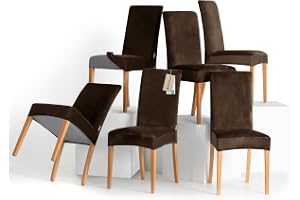RESTILO Stolsöverdrag, set om 6, stretchiga stolsskydd, avtagbara, tvättbara Sentostolsöverdrag