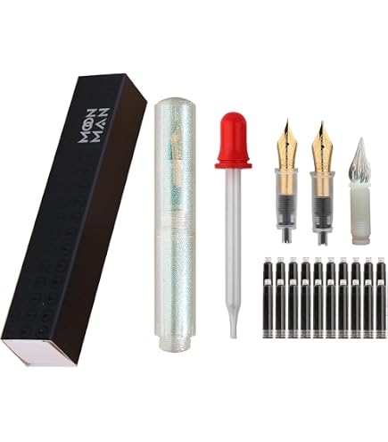 Majohn Wancai Mini-Füllfederhalter – Transparent, Mit 3 Spitzen, Pipette & 20 Patronen, Taschenformat