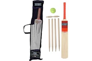 LUXTROUS Cricket Set With Mesh Carry Bag, Kids Beginner Cricket set with cricket bat with Ball Stumps Bails, Lightweight Cricket Bat Suitable For 3-12 years Kids