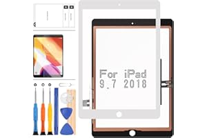 SRJTEK Screen Replacement Kit for iPad 2018 iPad 6th Generation A1893 A1954 Touch Screen Digitizer Glass Panel Repair Parts for iPad6 Touchscreen Free Tools (White)