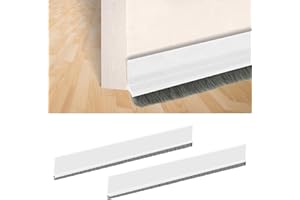 Misazy guarnizione adesiva 2 pezzi guarnizione finestra, guarnizione porta blindata, autoadesivo e può essere tagliato su misura - guarnizione inferiore della porta, paraspifferi (5 * 100cm, Bianco)