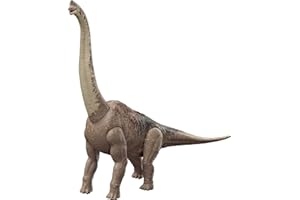 Mattel Jurassic World Figurine articulée Brachiosaurus, environ 80 cm de long, avec code ADN scannable, morphologie et aux décorations authentiques, Jouet Enfant, Dès 4 ans, HFK04