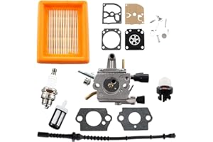 MCHNIC Carburador con filtro de aire, manguera de gasolina para Stihl FS 120 R FS120 FS200 FS250 FS300 FS350 FS400 FS450 FS480 BT120 BT121 desbrozadora sustituye a 4134 120 0603, 4134 122 0 065 36 ES