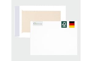 ‎CS WEBKONTOR MADE IN GERMANY 10 Papprückwandtaschen C5 haftklebend ohne Fenster CS Webkontor - Umschläge aus 100 g/m² Kraftpapier - C5 Umschlag in weiß für Briefe, Geschäftspost, tägliche Korrespondenz & Mailing