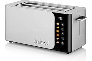 ZEEGMA Tostee Chef Smart – Brödrost med Touchpanel & LED-display, 4 Skivor