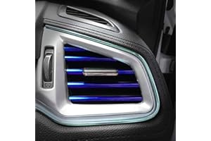 Geminimall 10pc Chrome PVC Car Air Conditioner Vent Outlet Trim Decoration Strip for Dodge,Jeep,Chrysler,BMW,Mercedes-Benz,Chevrolet,Buick,Volvo,Ford,Cadillac,Car Shiny Accessories for Women Blue