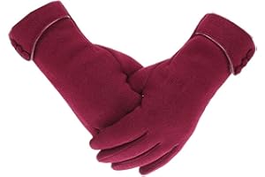 Outrip Guantes cálidos de invierno para mujer, guantes gruesos forrados a prueba de viento para pantalla táctil