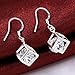 Hosaire Elegent Earrings Fashion Silver Earring Drops Hook Earrings Cube Shining Crystal Ear Stud