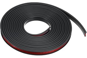 sourcing map U-Shape Edge Banding 15/32" x 19.7ft (12mm x 6M) Self Adhesive TPE Flexible Veneer Tape Soft Edge Strip Protector for Furniture Cabinet Table Protection Repair, Black