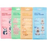 Busstier Cute Mini Pocket Wet Wipes, Odorless and Practical Use, Easy Portable Stylish Wipes Set 64 Pieces (8 x 8 pcs)