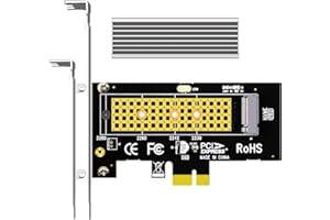 GLOTRENDS Adaptateur M.2 PCIe X1 avec dissipateur Thermique M.2 pour SSD M.2 PCIe 4.0/3.0 (NVMe/AHCI Key M), Installation sur Les Voies PCIe X1/X4/X8/X16, mais Seulement sur la Bande passante PCIe X1