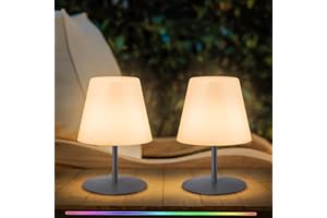 ‎NICEBUY NiceBuy LED Tischleuchte Kabellos Mini Outdoor Set Tischlampe Kabellos Dimmbar Klein Tischlampe Akku Aufladbar USB Weiss,Warmweiß 8 Farben RGB,Wasserfest IP44 FüR Camping Kinder Indoor(Grey)