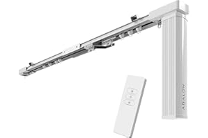 ABALON Binario motorizzato per tende (No WiFi), con telecomando, Alluminio, da 1 a 6,13 metri, Binario elettrico, Tenda elettrica curva