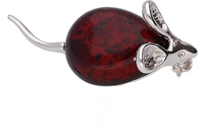 DESIGNER INSPIRATIONS BOUTIQUE Animal Themed Amber Brooch Pin/Clip for Women - 925 Sterling Silver