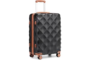 BRITISH TRAVELLER 28" Large Suitcase ABS+PC Lightweight Suitcase 23kg Check in Hold Luggage with 4 Wheels
