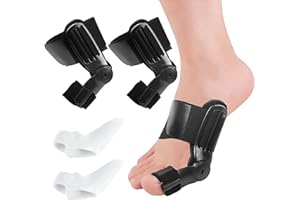 GHYUI Correcteur Pour Hallux Valgus,2 paires Bunion Corrector Gros Redresseur d'Orteil Manchons de Protection avec Coussinet de Gel et Séparateurs d'Orteils pour le Soulagement de la Douleur Hallux Valgu