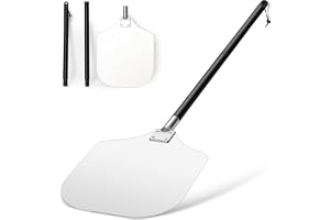 Herogo 30,5 cm pizzaspade med avtagbart handtag | Pizzaskyffel av hård anodiserad aluminium, yta med långt handtag, 30,6 x 42