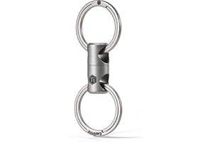 KeyUnity Conector de llavero giratorio de doble extremo KA15, organizador de llaves giratorio de titanio para mosquetón, carillón de viento, planta, accesorio de bricolaje