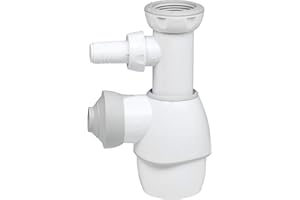 Wirquin 30723208 Siphon tout en un universel lavabo évier, blanc