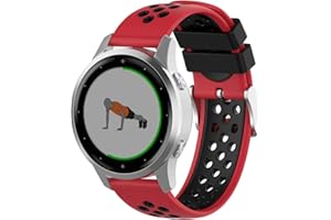 Wownadu 18mm Pasek Kompatybilny z Garmin Vivoactive 4S / Vivomove 3S / Venu 3S / Venu 2S, Forerunner 255S / 255S Music / 265S Paski Sportowe Silikonowy Zastępcze
