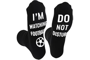 TWOBUD Do Not Disturb Socks for Men Novelty Funny I AM WATCHING FOOTBALL Socks Unisex Cotton Calf Gaming Socks with Grippers Non-Slip Christmas Stocking Fillers Gifts for Him Boys Dad Uncle Grandad