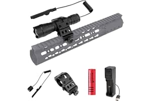 WINDFIRE Torcia Tattica Ricaricabile, Torcia Militare Professionale a LED Potente 5000 Lumen, Modalità Singola Zoomabile, Torcia Impermeabile e Portatile per Caccia All'aperto, Campeggio