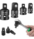 Adapter-Satz Für Steckschlüssel – 4-teilig, 1/4", 3/8", 1/2" Übergänge, Chrom-Vanadium-Stahl