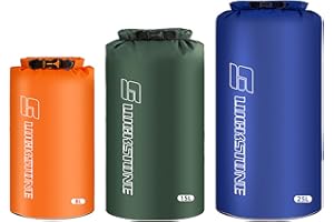 Yundxi Dry Sack Lot de 3/5 sacs étanches légers et imperméables pour garder vos affaires au sec – pour la randonnée, le kayak, le camping, le bateau, Lot de 3 (8 + 15 + 25 l), Sac étanche