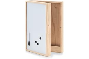 Zeller 15142 skrzynka na klucze/notatki z białą tablicą, drewniana skrzynka na klucze, drewno, biała, 42 x 30 x 8 cm